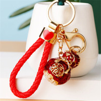 Porte-clés Dollar Hip Hop, Symbole Dollar Scintillant Rose, Sac d'Argent Mignon pour Femmes, Accessoires Porte-clés Dollar