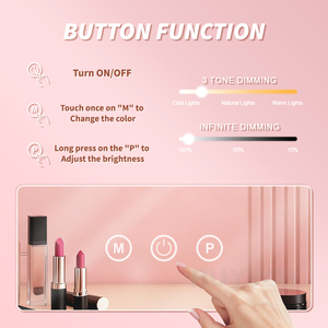 Gương trang điểm hình vuông bán buôn, gương bàn trang điểm, gương mỹ phẩm có đèn LED, gương trang điểm bán chạy, gương làm đẹp - Product Image 3