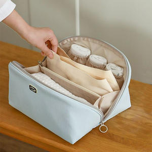 Nouvelle trousse à cosmétiques en coton et nylon, blanc cassé, portable, étanche, pour voyages d'affaires et utilisation en extérieur - Product Image 2