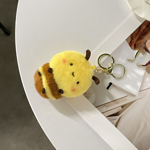 Porte-clés Abeille <span class=keywords><strong>en</strong></span> Peluche Mignonne, Pendentif de Sac Abeille Rayée Moelleuse, <span class=keywords><strong>Jouet</strong></span> <span class=keywords><strong>en</strong></span> Peluche Doux, Accessoire Cadeau Créatif <span class=keywords><strong>en</strong></span> Forme d'Insecte - Product Image 5