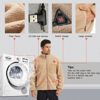 Maßgefertigte Polar-Fleece Wiederaufladbare Batteriebeheizte Jacken für Herren Mit USB-Heizung Elektrisch Beheizte Thermojacke