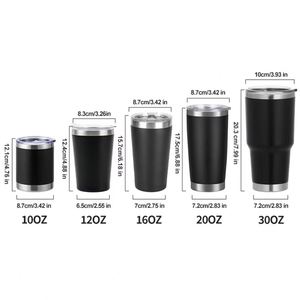 Gobelet isotherme personnalisé avec logo, 20oz 30oz, en acier inoxydable à double paroi, thermique, pour voiture, revêtement poudré, avec paille - Product Image 4