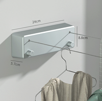 Corde à linge murale rétractable Double corde de séchage en acier inoxydable Ligne de linge intérieure extérieure Sèche-linge invisible