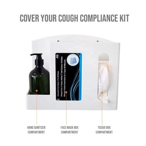 Dispensador de pañuelos de baño acrílico multifuncional hecho a mano, estuche montado en la pared con desinfectante de manos para soporte de caja de pañuelos - Product Image 2