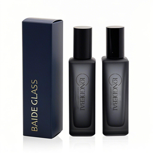 Wholesale Rectangle Perfume Glass <b>Bottle</b> Clear Empty Crimp Square Glass 30ml 50ml 100ml Blue Perfume <b>Bottle</b> with Metal Cap - Product Image 4