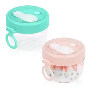 Pots de yaourt en plastique portables de 20oz Contenants d'avoine de nuit avec couvercles Pots d'avoine portables de nuit