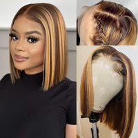 Perruque Lace Front Honey Jet Black 100% Cheveux Humains 14-16 Pouces Pré-Pluckée avec Baby Hair Prête à l'Expédition Canada