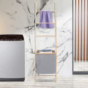 Bamboo Inclined Towel <strong>Ladder</strong> Rack <strong>Bathroom</strong> Independent Household Toys Clothing <strong>Storage</strong> - Product Image 2