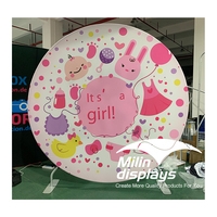 Décorations pour enfants, cylindre acrylique, fond de cercle, mur, fête d'anniversaire, mariage, support de toile de fond