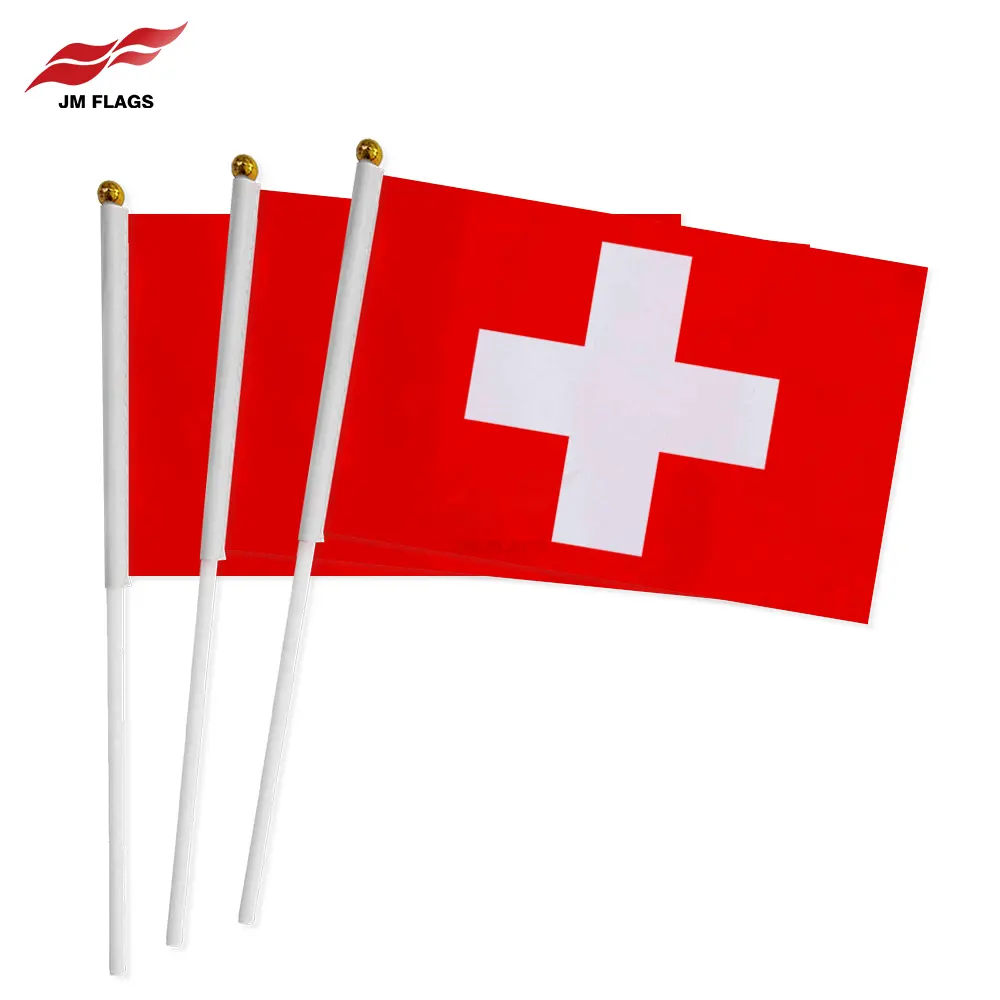 Neue Produkte Schweiz Schlussverkauf Fahnen 30 * 45 cm Schweizer Handflagge Stange individuell