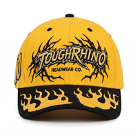 Casquette de baseball structurée à 6 panneaux avec logo brodé 3D personnalisé OEM, design graphique flamme, style streetwear Y2K, casquette snapback