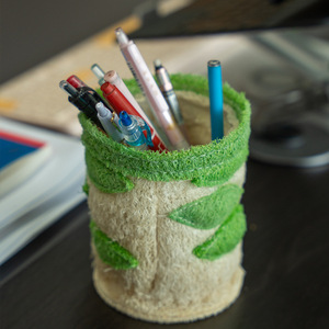 Porte-stylo en loofah naturel, organisateur créatif et mignon pour le bureau, décoration de bureau de luxe, sensation haut de gamme, fait main de haute qualité - Product Image 1