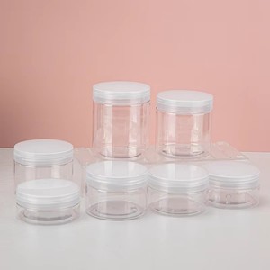Pot à crème, conteneur de lotion avec couvercles colorés personnalisés, bouchon à vis cosmétique, <span class=keywords><strong>mini</strong></span> pot vide transparent en PET pour échantillons - Product Image 1