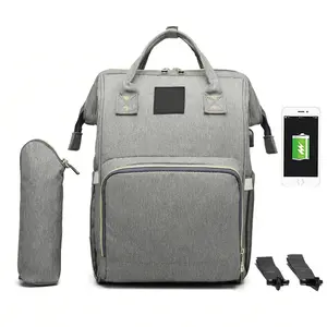 Mochila USB portátil de gran capacidad personalizada para mamá y bebé, bolsa de pañales, bolsa de maternidad impermeable, bolsa de viaje para cochecito
