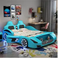 현대 디자인 어린이 자동차 침대 싱글 프레임 더블 룸 어린이 침실 가구 만화 덮개를 씌운 어린이 자동차 침대