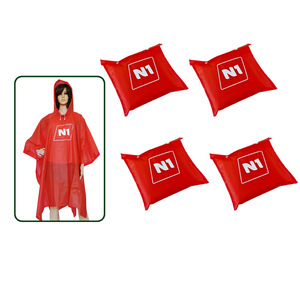 เสื้อกันฝนมีฮู้ดสีแดงกันน้ำหนาเป็นมิตรกับสิ่งแวดล้อมสำหรับผู้ใหญ่เด็กผู้หญิงทำจากวัสดุพลาสติก EVA - Product Image 6