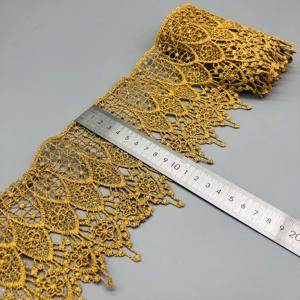 Ribete de Encaje Metálico con Borde Dorado, Diseño de Adornos de Encaje, Bordado de Encaje Exquisito - Product Image 5