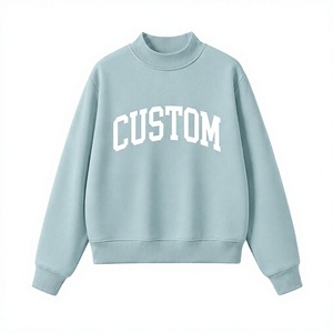 Sweat-shirt à col montant surdimensionné en tricot à manches longues pour femmes, avec logo personnalisé, tissu respirant, service OEM ODM, qualité supérieure - Product Image 1