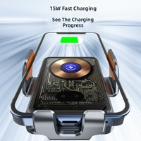 Support de téléphone portable universel pour voiture avec ventouse de type C OEM 15W, avec capteur infrarouge, charge sans fil et fixation pour voiture