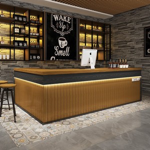 Barra de <span class=keywords><strong>Bar</strong></span> Redonda de Estilo Industrial Retro, Diseño de Estación de Cócteles, Mostrador de Esquina para Restaurante, Hotel, <span class=keywords><strong>Bar</strong></span>, Tienda de Té con Leche - Product Image 2