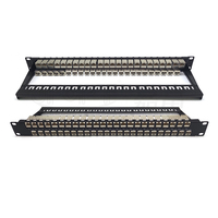 19 inci 1U Ethernet LAN Patch Panel 24/48 Port rak Mount CAT6/CAT5E Modular distribusi bingkai UTP/FTP RJ45 konektor perempuan