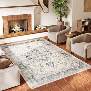 Alfombra de Estilo Persa Wan Xinlong, Rectangular, con Patrón de Medallón, Antideslizante, para Interiores, Sala de Estar, Dormitorio, Decorativa - Product Image 4