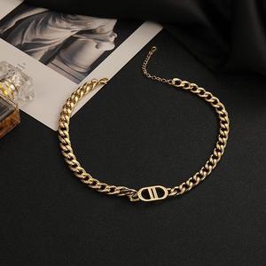 مجوهرات مصممة من ماركة شهيرة، سلسلة كوبية من الفولاذ المقاوم للصدأ مطلية بالذهب عيار 18 قيراط بتقنية PVD، مقاومة للماء وغير قابلة للصدأ، قلادات للنساء - Product Image 5