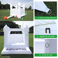Château gonflable blanc 10x8x8 pieds, mini château gonflable avec piscine et souffleur