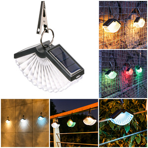 Lámpara Solar con Clip en Forma de Abanico, Impermeable, para Jardín, Exterior, Portátil, LED, para Camping, Linterna Colgante - Product Image 1