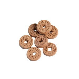 Breloques en bois de pêche élégantes et exquises, style chinois, 2 cm, pour bracelet, porte-clés, ornements décoratifs - Product Image 5