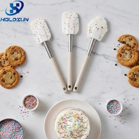Spatule décorative en silicone de qualité alimentaire résistante à la chaleur pour la cuisine et la pâtisserie, outil de mélange et de raclage pour gâteaux et crèmes