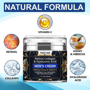 Crème pour le visage pour homme, naturelle, biologique, végétalienne, hydratante, collagène, acide hyaluronique, vitamine C, niacinamide, pour tous types de peau - Product Image 4