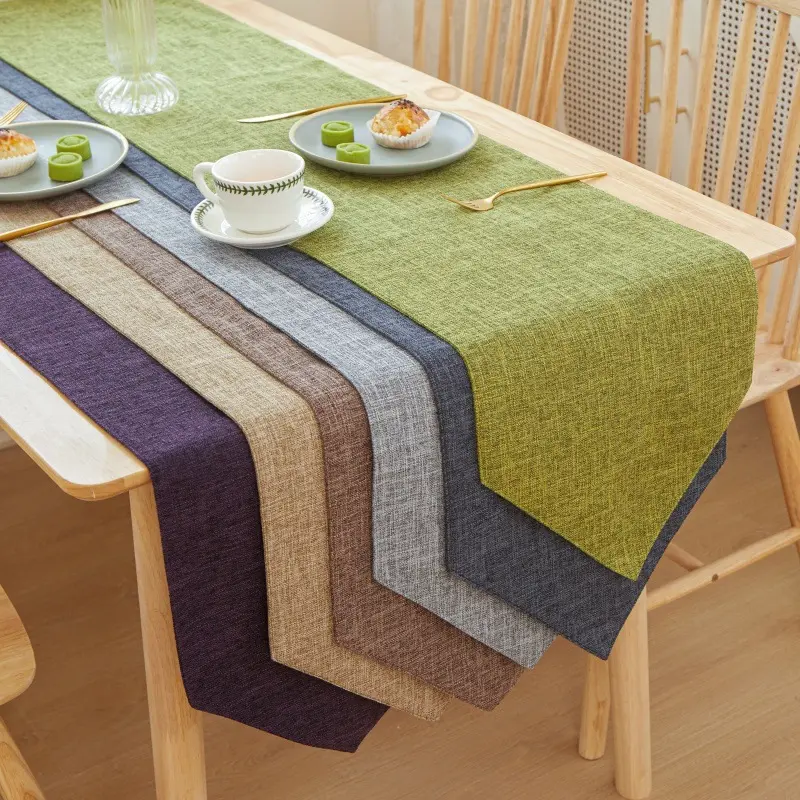 Wholesale High Quality Solid Linen Table Runner Home Hotel Wedding Decorative Table Runner