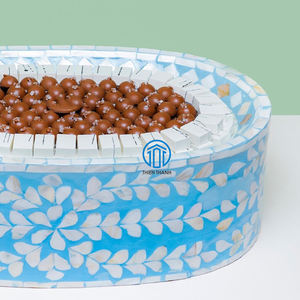 Plateau de service à thé avec incrustation de perles, pour chocolat, coque magnifique, décoratif, adapté pour la décoration du Ramadan, de l'aïd moubarak, 6 pièces - Product Image 4