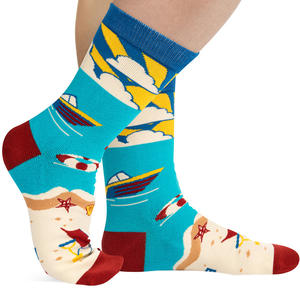 Alta calidad, preferiría estar cazando Rving Beach <span class=keywords><strong>Camping</strong></span>, novedad, letras en inglés, calcetines deportivos de tubo para tripulación Unisex, calcetines bonitos - Product Image 6