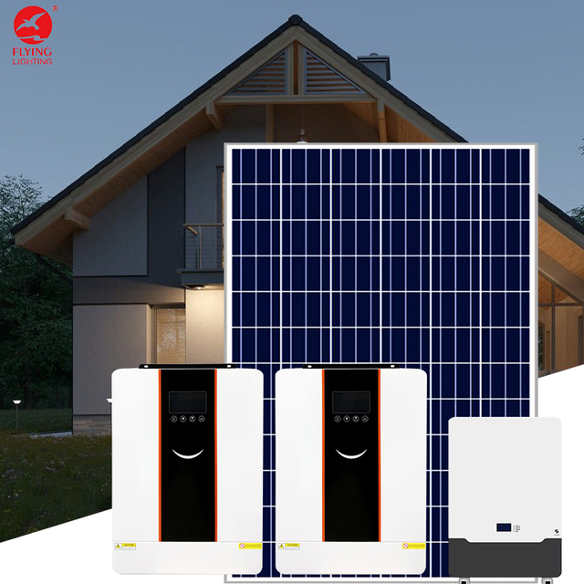 Complete Kit Solar Photovoltaic Panels Power 10 kW LiFePO4 Battery IP55 Rated 6000 Cycles Solar off Grid System
