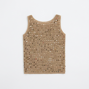 Summer Casual New tank Crop <b>Top</b> Women's Clothing Trendy <b>Sequined</b> Hollow Out Sleeveless <b>Top</b> Ins Stylish <b>Top</b> for Women - Product Image 1