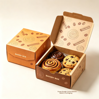 Boîte à biscuits personnalisée en papier avec fenêtre, emballage pour boulangerie, pour biscuits, pâtisseries
