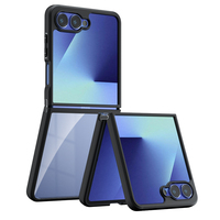 Étui de Téléphone Pliant Antichoc Effet Peau en PC Mat Magnétique pour Samsung Galaxy Z Flip 5 6 7