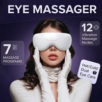 Masseur oculaire intelligent 4D avec pression de pétrissage, chaleur et refroidissement, ajustement confortable, vibration Bluetooth, compression par pression d'air pour massage des yeux