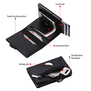 CASEKEY Luxury 100% Genuine Leather Pop up <b>Wallets</b> Bi Fold Purse Vintage Crazy Horse Minimalist Slim Slide Card <b>Holder</b> for Men - Product Image 4