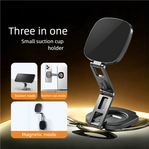 3 in 1 Magnetic Phone <b>Stand</b> Bionic Suction Cup 360 Rotation Portable Palm Size <b>Desktop</b> Holder for Smooth Surface - Product Image 4