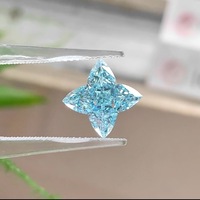 Messi Gems 3.13CT Diamant de laboratoire de couleur fantaisie vert bleu intense VS1 taille trèfle certifié IGI