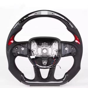 Volant modifié en fibre de carbone forgé à LED pour <span class=keywords><strong>Dodge</strong></span> Charger Challenger Hellcat 2015 + Jeep Grand Cherokee Trackhawk <span class=keywords><strong>SRT</strong></span> - Product Image 2