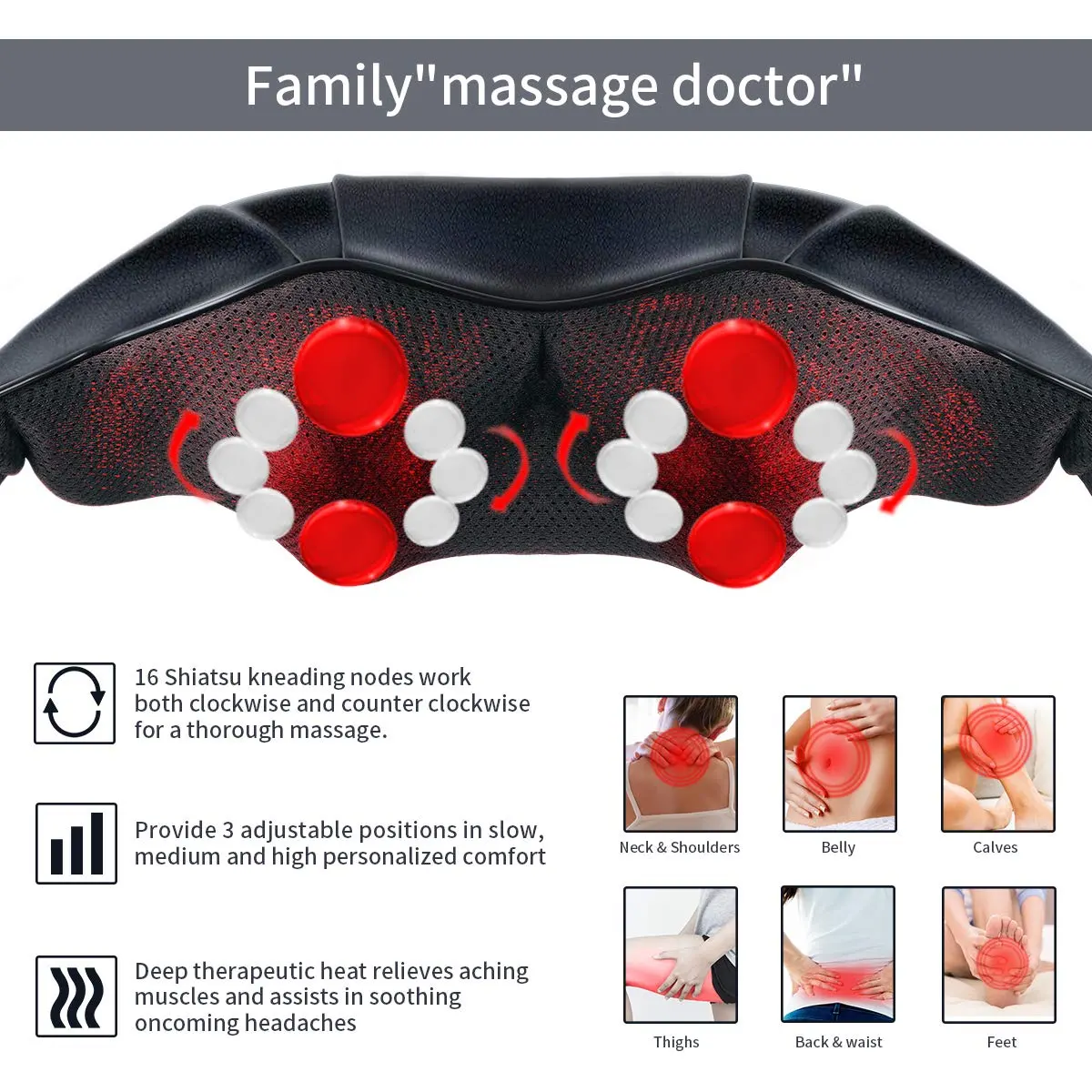 2024 di vendita calda massaggio shiatsu elettrico per tutto il corpo impastare sollievo dal dolore prodotto massaggiatore per la spalla massaggio del collo