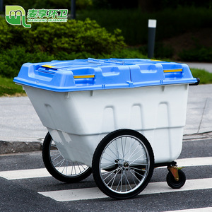 Large Garbage Truck 400L With <b>Lid</b> Wheeled Rectangular Outdoor Waste <b>Bin</b> For Property Management Cleaning - Product Image 3