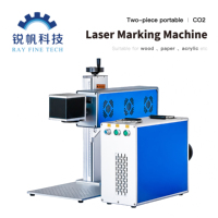 Machine de marquage laser RF 50w 30w Galvo CO2 pour la gravure du cuir, du bois et du plastique