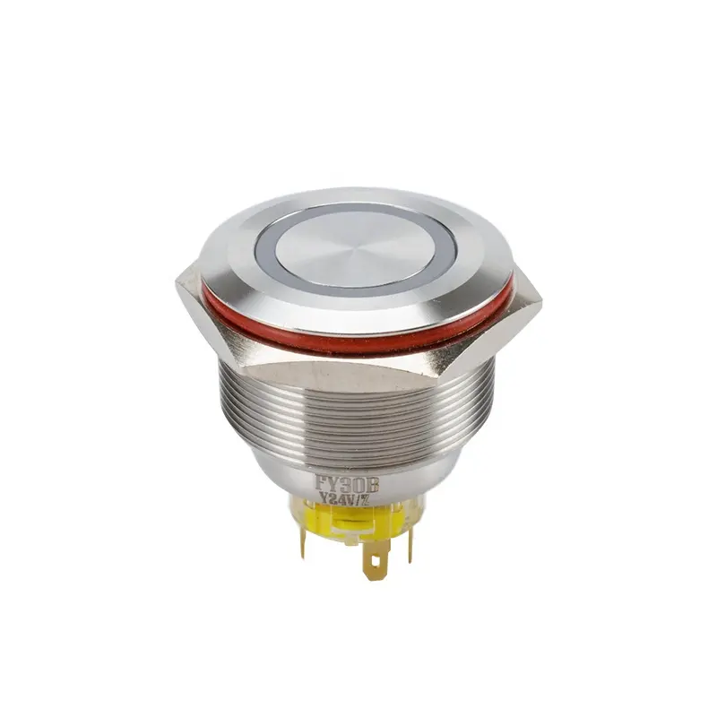 30mm 금속 푸시 버튼 스위치 방수 3V 12V 24V 36V 110V 220V Led 자체 래칭 버튼 스위치 전원 스위치 5Pin