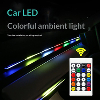 Lumière ambiante de voiture, bande LED intérieure USB, universelle, symphonie multicolore, synchronisation musicale, contrôle par application