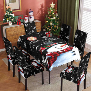 Nouvelle nappe de Noël imprimée imperméable et housses de chaise – Ensemble de décoration festive pour les fêtes - Product Image 3